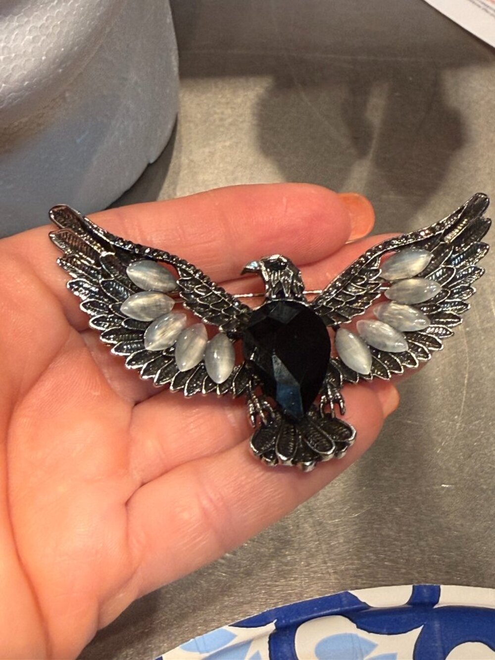 Unique Eagle Brooch Pin 3"